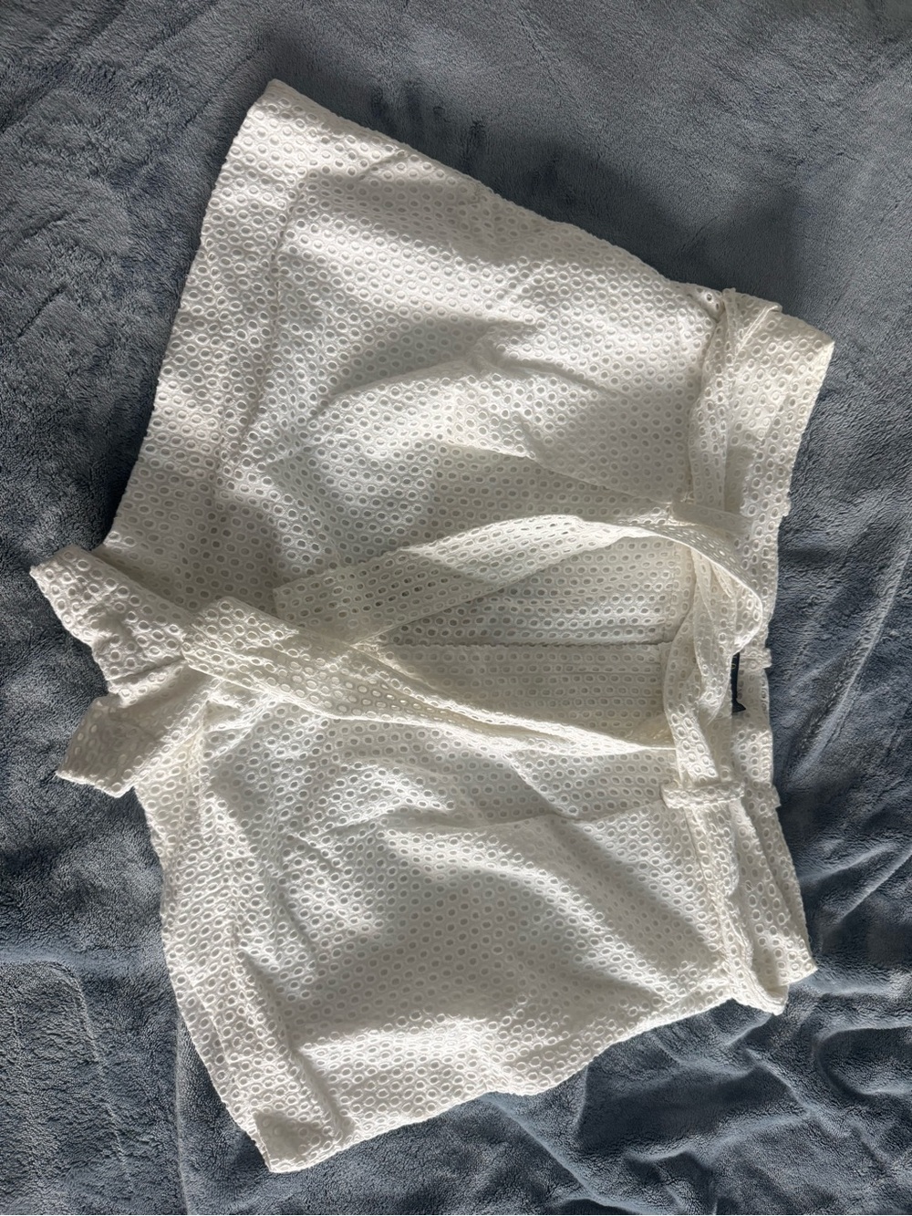 Polo by Ralph Lauren White Eyelet Tie-Waist High Waist Shorts